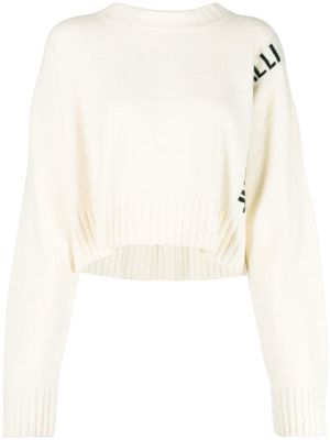 Just Cavalli intarsia-knit logo jumper - White