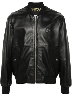 Just Cavalli leather bomber jacket - Black