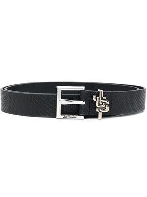 Just Cavalli leather engraved-logo belt - Black