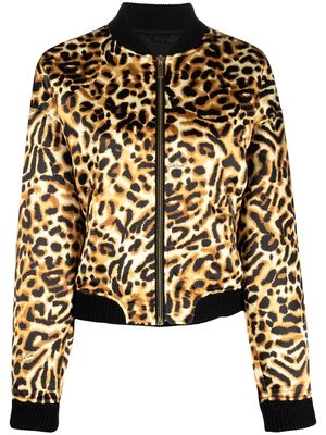 Just Cavalli leopard-print bomber jacket - Yellow