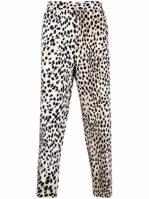 Just Cavalli leopard-print cropped trousers - Neutrals