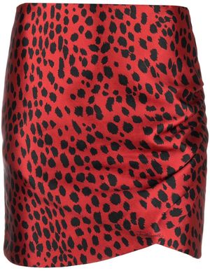 Just Cavalli leopard-print mini skirt - Red