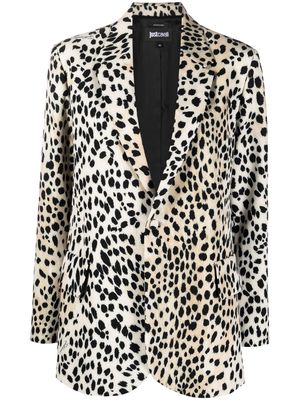 Just Cavalli leopard-print single-breasted blazer - Neutrals