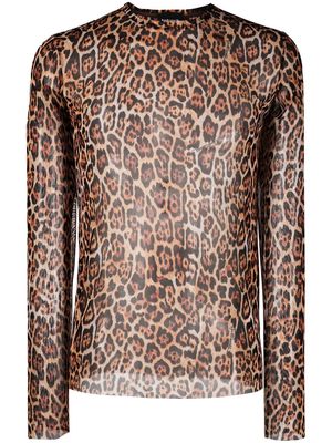 Just Cavalli leopard stretch-knit t-shirt - Brown