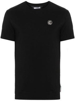 Just Cavalli logo-appliqué T-shirt - Black