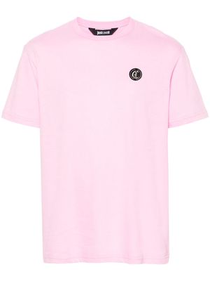 Just Cavalli logo-appliqué T-shirt - Pink