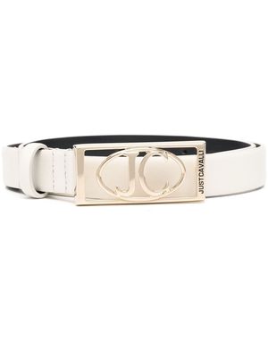 Just Cavalli logo-buckle leather belt - Neutrals