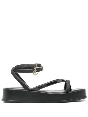 Just Cavalli logo-charm platform sandals - Black