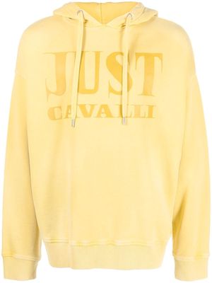 Just Cavalli logo cotton hoodie - Yellow