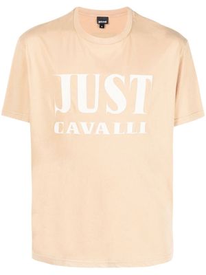 JUST CAVALLI logo cotton t-shirt - Neutrals