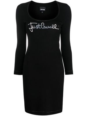 Just Cavalli logo-embellished bodycon dress - Black