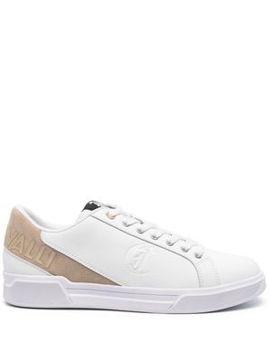 Just Cavalli logo-embossed leather sneakers - White