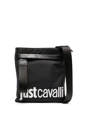 Just Cavalli logo-embossed messenger bag - Black