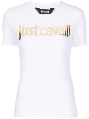 Just Cavalli logo-embossed round-neck T-shirt - White