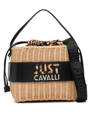 Just Cavalli logo-embossed tote bag - Neutrals