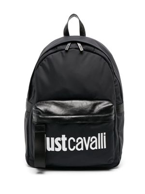 Just Cavalli logo-embossed zip-up backpack - Black