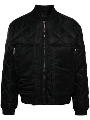 Just Cavalli logo-embroidered bomber jacket - Black