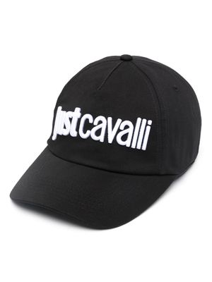 Just Cavalli logo-embroidered cotton baseball cap - Black