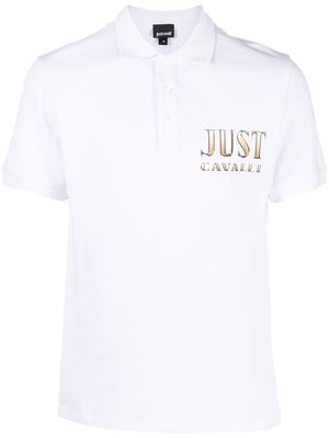 Just Cavalli logo-embroidered polo shirt - White