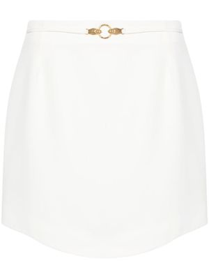 Just Cavalli logo-engraved mini skirt - White