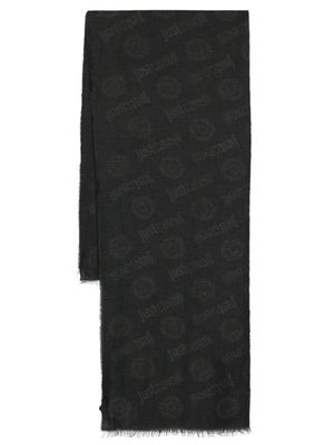 Just Cavalli logo intarsia-knit scarf - Black