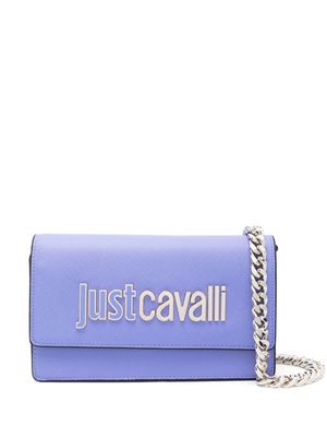Just Cavalli logo-lettering faux-leather crossbody bag - Purple