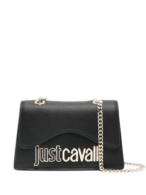 Just Cavalli logo-lettering shoulder bag - Black