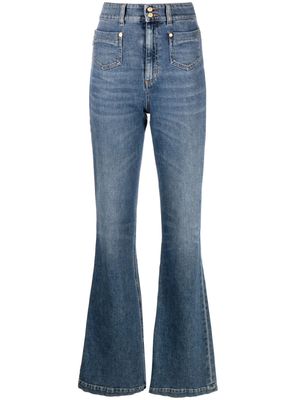 Just Cavalli logo-patch flared jeans - Blue