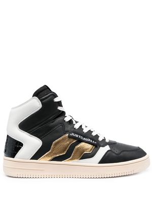Just Cavalli logo-patch high-top sneakers - Black