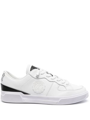 Just Cavalli logo-patch leather sneakers - White
