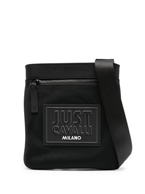 Just Cavalli logo-patch messenger bag - Black