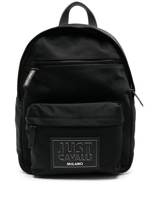Just Cavalli logo-patch padded backpack - Black