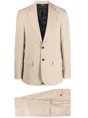 Just Cavalli logo-patch single-breasted suit - Neutrals