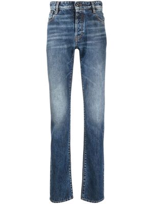Just Cavalli logo-patch straight-leg jeans - Blue