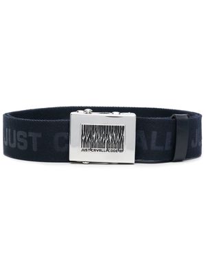 JUST CAVALLI logo-print buckle belt - Blue