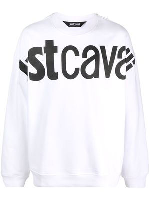 Just Cavalli logo-print cotton sweater - White