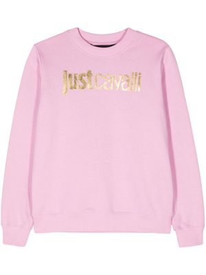 Just Cavalli logo-print cotton sweatshirt - Pink