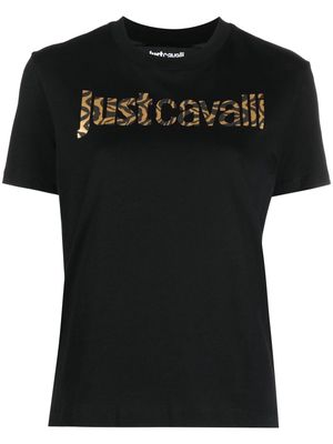 Just Cavalli logo-print cotton T-shirt - Blue