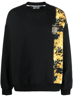 Just Cavalli logo-print crew neck sweater - Black
