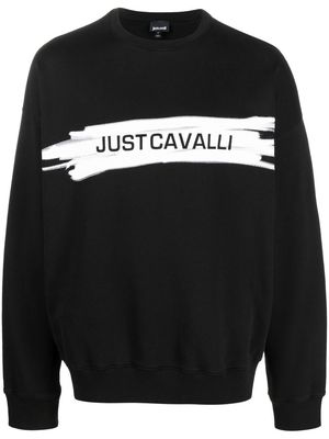 Just Cavalli logo-print crew-neck sweatshirt - Black
