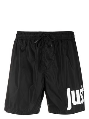 Just Cavalli logo-print detail swim shorts - Black