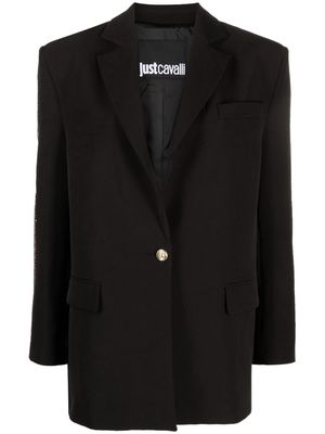 Just Cavalli logo print-embellished blazer - Black