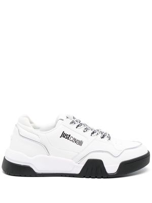 Just Cavalli logo-print lace-up sneakers - White