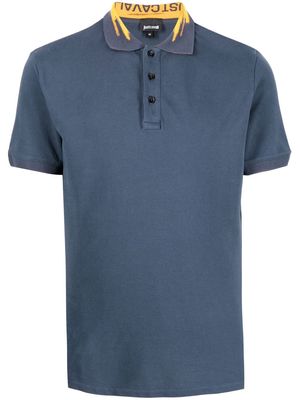 Just Cavalli logo-print polo shirt - Blue