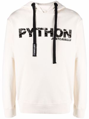 Just Cavalli logo-print pullover hoodie - Neutrals