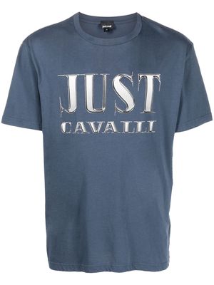 Just Cavalli logo-print short-sleeve T-shirt - Blue