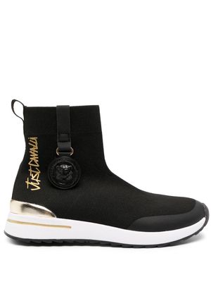 Just Cavalli logo-print sock-ankle sneakers - Black
