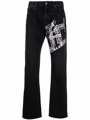 Just Cavalli logo-print straight-leg jeans - Black
