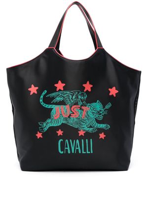 Just Cavalli logo-print tote bag - Black
