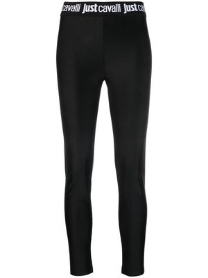 Just Cavalli logo-print waistband leggings - Black